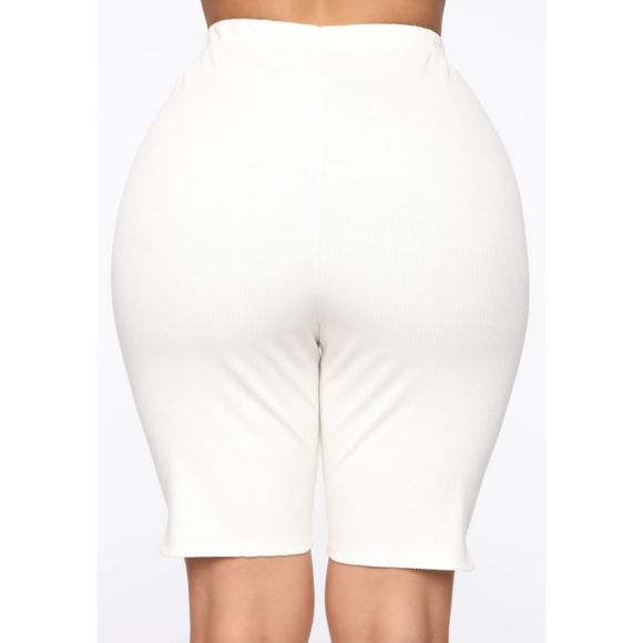 Fashion Nova My Way Biker Shorts & Zip Up Set in White Size Medium - Picture 8 of 13